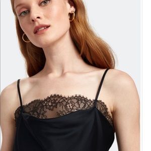 Romy Silk Charmeuse Midi Dress in black